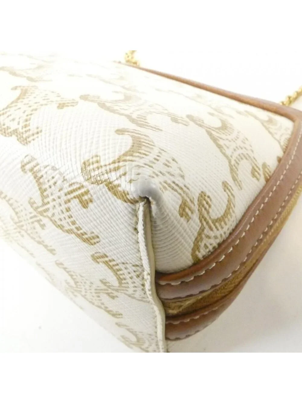 Celine Chain Clutch White